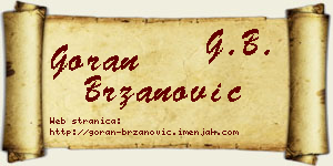 Goran Brzanović vizit kartica